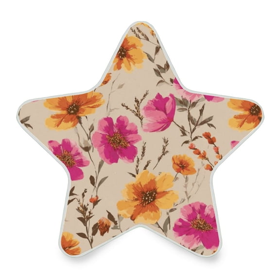 Star Shape LED Night Light Bedrooms Lighting Sensor Light Bedside Wall Plug-in Lamp for Bedroom Hallway and More Rustic and Romantic Wildflowers