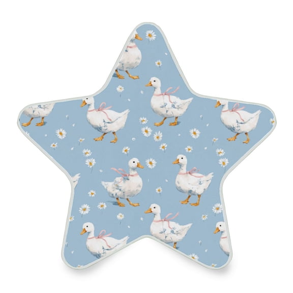 Star Shape LED Night Light Bedrooms Lighting Sensor Light Bedside Wall Plug-in Lamp for Bedroom Hallway and More Small Geese and Daisies