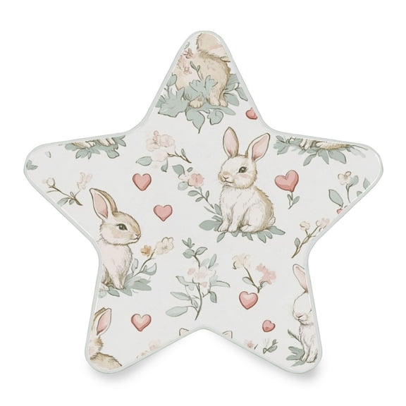 Star Shape LED Night Light Bedrooms Lighting Sensor Light Bedside Wall Plug-in Lamp for Bedroom Hallway and More Soft Pastel Bunnies