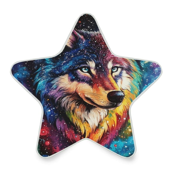 Star Shape LED Night Light Bedrooms Lighting Sensor Light Bedside Wall Plug-in Lamp for Bedroom Hallway and More Star-studded Wolf