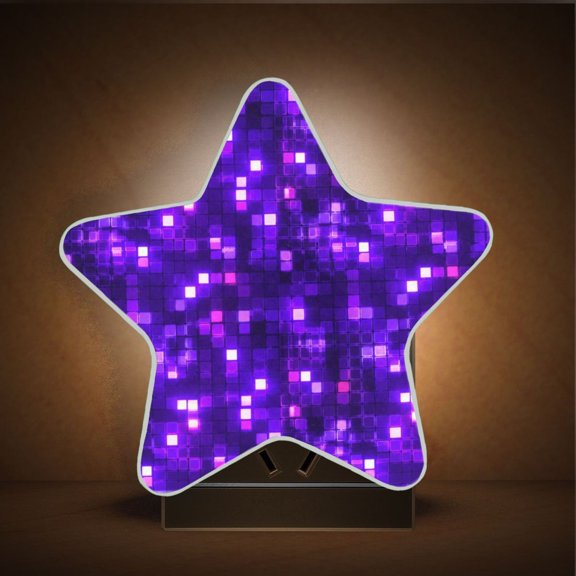 Star Shape LED Night Light with Auto Sensor Plug in Nightlights for Home Decor Abstract Purple Square Image
