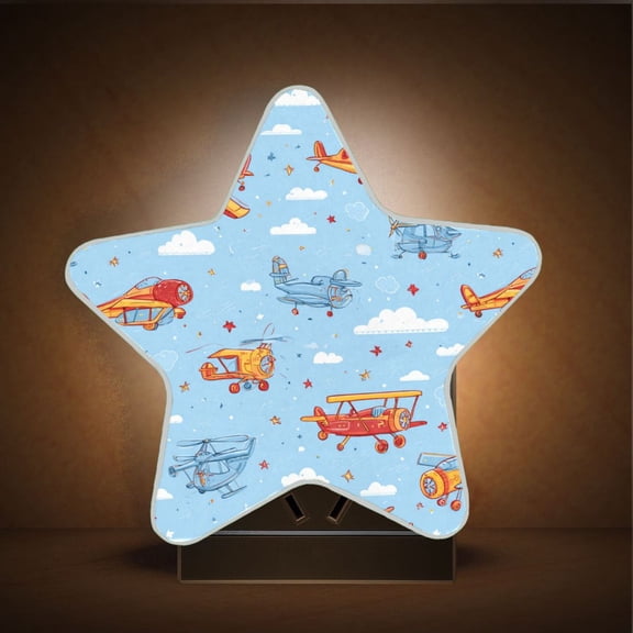 Star Shape LED Night Light with Auto Sensor Plug in Nightlights for Home Decor Bright and Lively Airplane Pattern