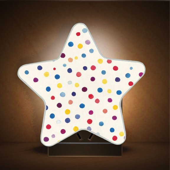 Star Shape LED Night Light with Auto Sensor Plug in Nightlights for Home Decor Colorfu Dot Pattern