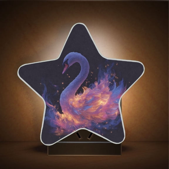 Star Shape LED Night Light with Auto Sensor Plug in Nightlights for Home Decor Elegant Swan