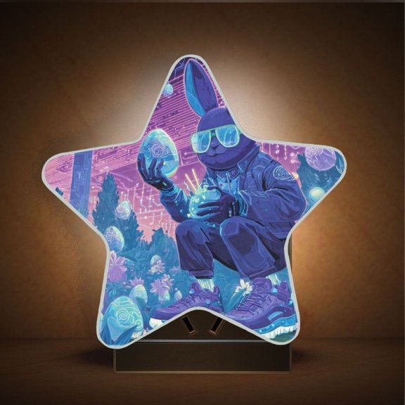 Star Shape LED Night Light with Auto Sensor Plug in Nightlights for Home Decor Futuristic Easter Landscape