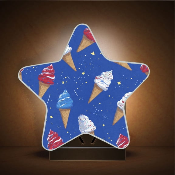 Star Shape LED Night Light with Auto Sensor Plug in Nightlights for Home Decor Ice Cream Cones and Shooting Stars