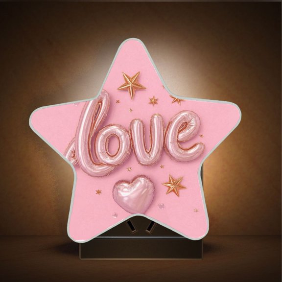 Star Shape LED Night Light with Auto Sensor Plug in Nightlights for Home Decor Love Balloons and Stars