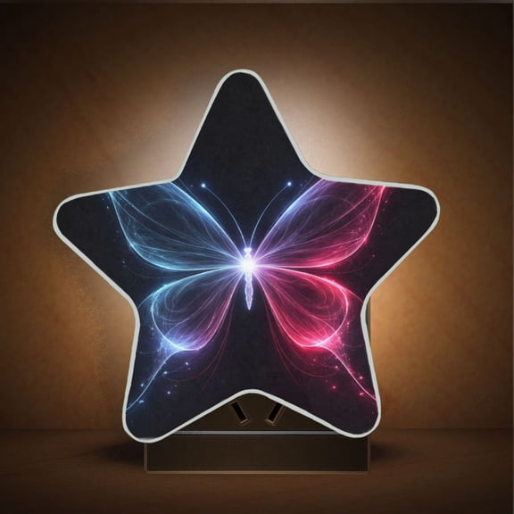 Star Shape LED Night Light with Auto Sensor Plug in Nightlights for Home Decor Mysterious and Ethereal Butterflies