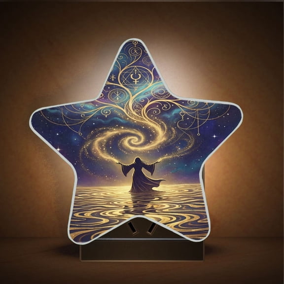 Star Shape LED Night Light with Auto Sensor Plug in Nightlights for Home Decor Mystical Silhouette