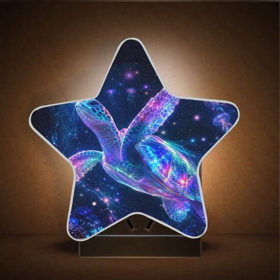 Star Shape LED Night Light with Auto Sensor Plug in Nightlights for Home Decor Neon Fluorescent Turtle