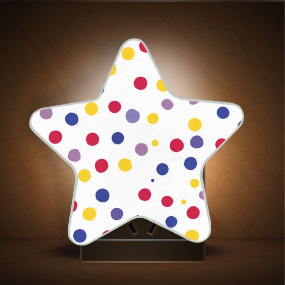 Star Shape LED Night Light with Auto Sensor Plug in Nightlights for Home Decor Randomly Distributed Dot Pattern