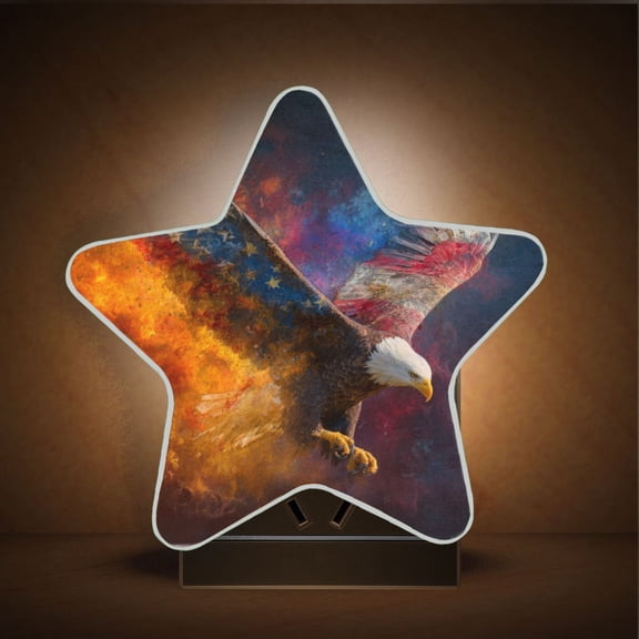 Star Shape LED Night Light with Auto Sensor Plug in Nightlights for Home Decor The Majestic Bald Eagle