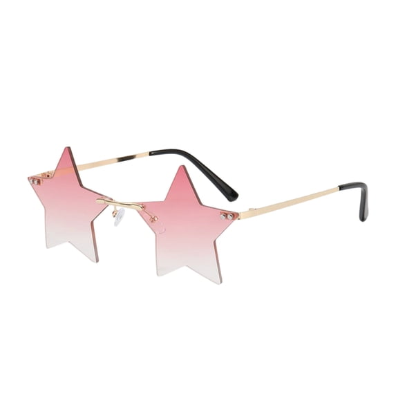 Star Shape Rimless Sunglasses Unique Metal Frame Shades Summer Fashion Statement Accessory for Parties, Festivals & Street Style