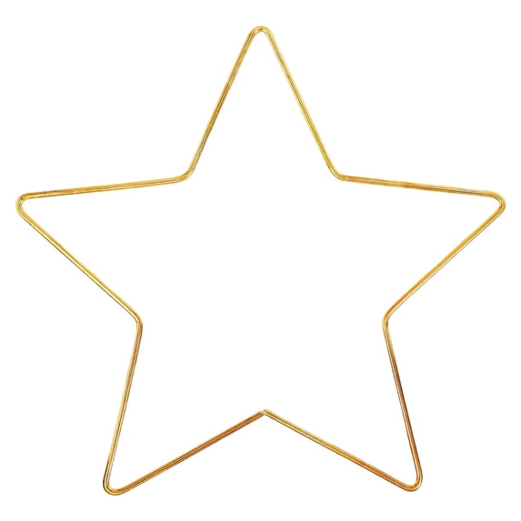 Star Shape Wire Wreath Form, Metal Floral Hoop for DIY Wreath, Dream Catcher & Macrame Wall Hanging, Lightweight Frame for Wedding, Christmas, Home Door, Window and Wall Decor,Gold