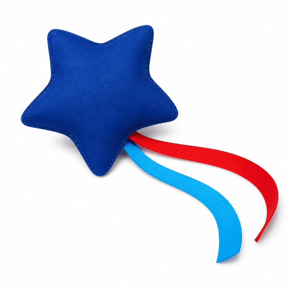 Star-Shaped Canvas Bean Bag Toss Prop With Rope Tails, Quartz Sand Filled Target Toss Game for Outdoor Games, Blue