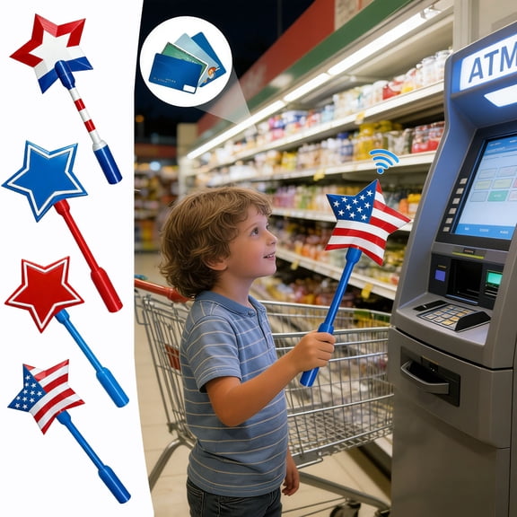 Star Shaped Contactless Payment Wand with NFC Card Reader – Tap to Pay Without Cards or Phone, Encrypted Portable Payment Device for Everyday Use