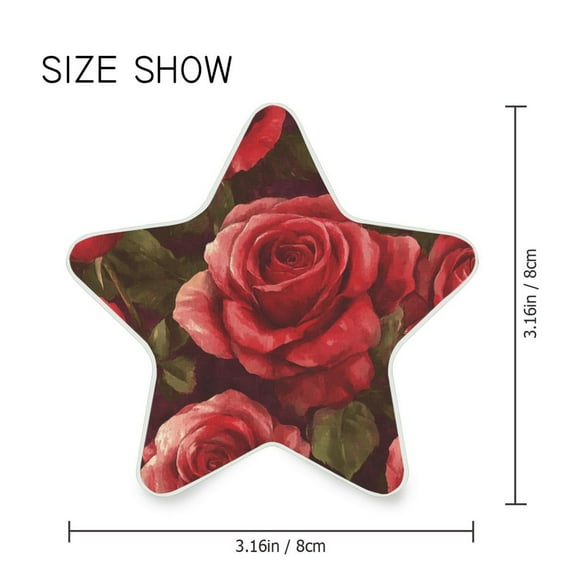 Star Shaped Energy Saving Night Light Living Room Night Light, Bedroom Night Light, Corridor Night Light, Study Night Light Beautiful Oil Painting Rose