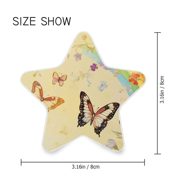 Star Shaped Energy Saving Night Light Living Room Night Light, Bedroom Night Light, Corridor Night Light, Study Night Light Beautiful Pale Yellow Butterfly