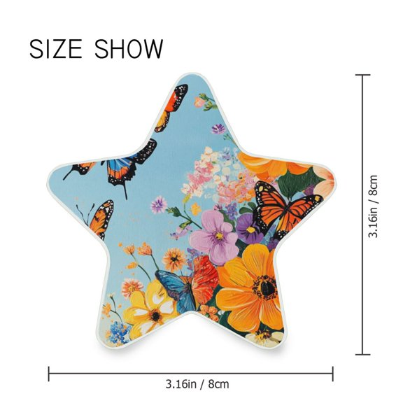 Star Shaped Energy Saving Night Light Living Room Night Light, Bedroom Night Light, Corridor Night Light, Study Night Light Blue Flowers and Butterflies