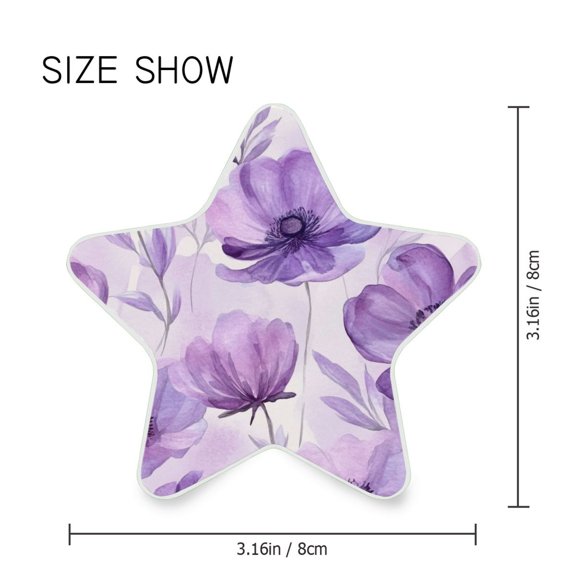Star Shaped Energy Saving Night Light Living Room Night Light, Bedroom Night Light, Corridor Night Light, Study Night Light Cartoon Lavender Flowers Seamless