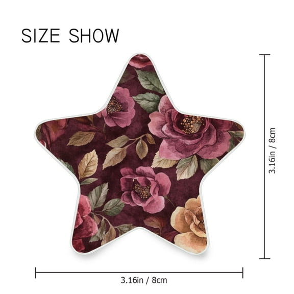 Star Shaped Energy Saving Night Light Living Room Night Light, Bedroom Night Light, Corridor Night Light, Study Night Light Cartoon Maroon Roses Seamless