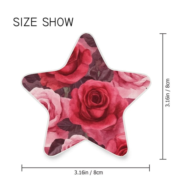 Star Shaped Energy Saving Night Light Living Room Night Light, Bedroom Night Light, Corridor Night Light, Study Night Light Cartoon Red Roses Seamless