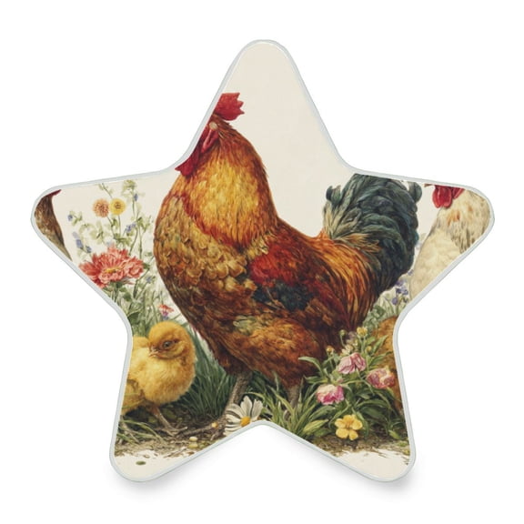 Star Shaped Energy Saving Night Light Living Room Night Light, Bedroom Night Light, Corridor Night Light, Study Night Light Chicken Group Flowers