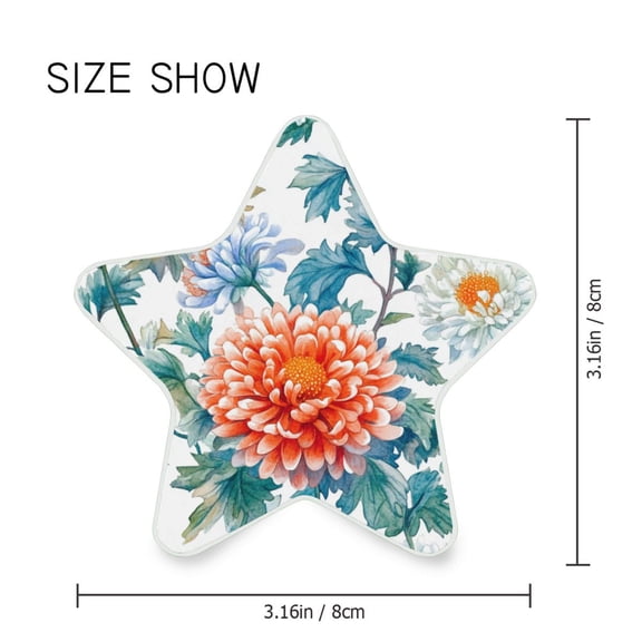 Star Shaped Energy Saving Night Light Living Room Night Light, Bedroom Night Light, Corridor Night Light, Study Night Light Chrysanthemums Maroon