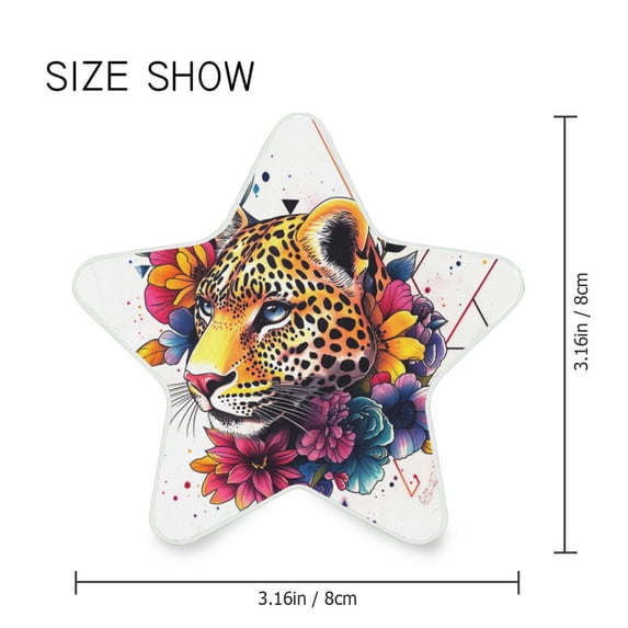 Star Shaped Energy Saving Night Light Living Room Night Light, Bedroom Night Light, Corridor Night Light, Study Night Light Colored Art Leopard