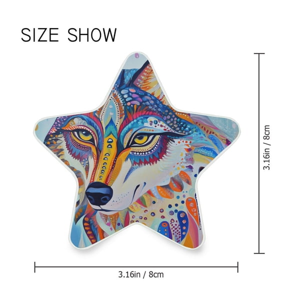 Star Shaped Energy Saving Night Light Living Room Night Light, Bedroom Night Light, Corridor Night Light, Study Night Light Colorful Cool Wolves