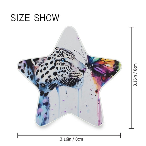 Star Shaped Energy Saving Night Light Living Room Night Light, Bedroom Night Light, Corridor Night Light, Study Night Light Colorful Leopard and Butterflies