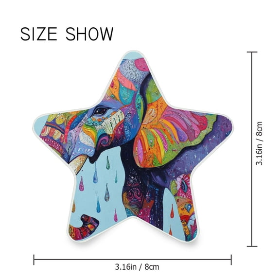 Star Shaped Energy Saving Night Light Living Room Night Light, Bedroom Night Light, Corridor Night Light, Study Night Light Colorful Raindrop Elephant