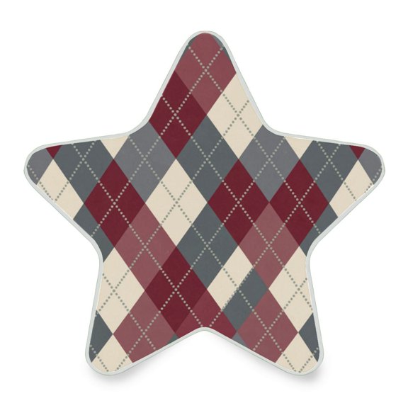 Star Shaped Energy Saving Night Light Living Room Night Light, Bedroom Night Light, Corridor Night Light, Study Night Light Maroon Argyle Interlock