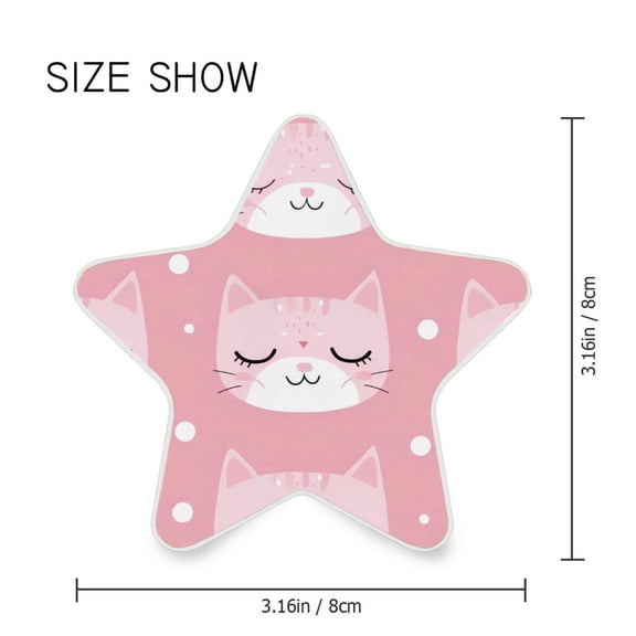 Star Shaped Energy Saving Night Light Living Room Night Light, Bedroom Night Light, Corridor Night Light, Study Night Light Pink Closed Eyes Cat