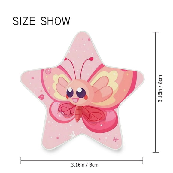 Star Shaped Energy Saving Night Light Living Room Night Light, Bedroom Night Light, Corridor Night Light, Study Night Light Pink Polka Dot Butterfly
