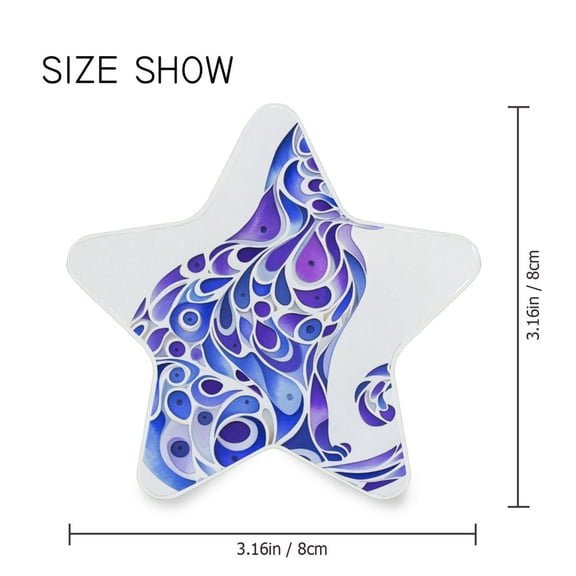 Star Shaped Energy Saving Night Light Living Room Night Light, Bedroom Night Light, Corridor Night Light, Study Night Light Pretty Blue Cool Cat