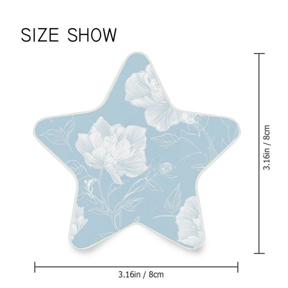 Star Shaped Energy Saving Night Light Living Room Night Light, Bedroom Night Light, Corridor Night Light, Study Night Light Pretty Blue White Flowers