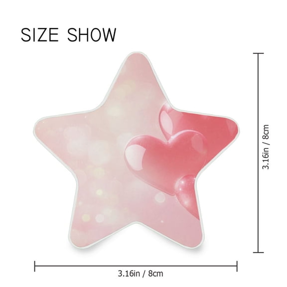 Star Shaped Energy Saving Night Light Living Room Night Light, Bedroom Night Light, Corridor Night Light, Study Night Light Pretty Pink Love Heart Pattern