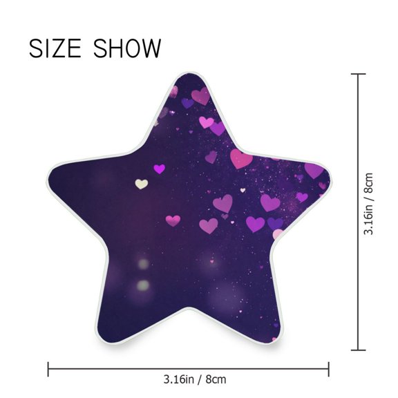 Star Shaped Energy Saving Night Light Living Room Night Light, Bedroom Night Light, Corridor Night Light, Study Night Light Pretty Purple Heart Pattern