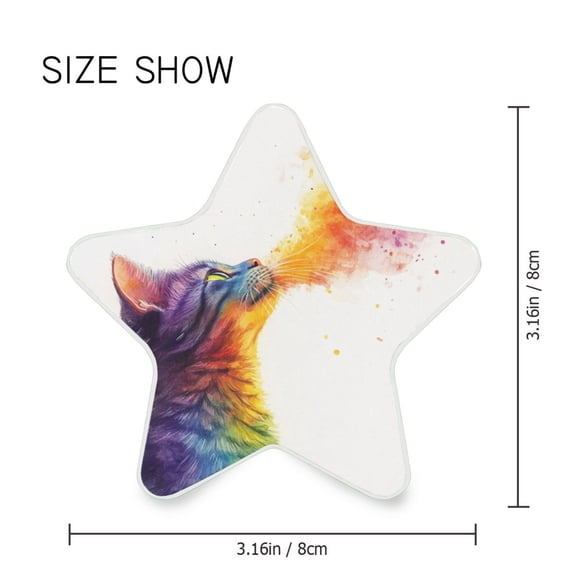 Star Shaped Energy Saving Night Light Living Room Night Light, Bedroom Night Light, Corridor Night Light, Study Night Light Rainbow Beautiful Kitten