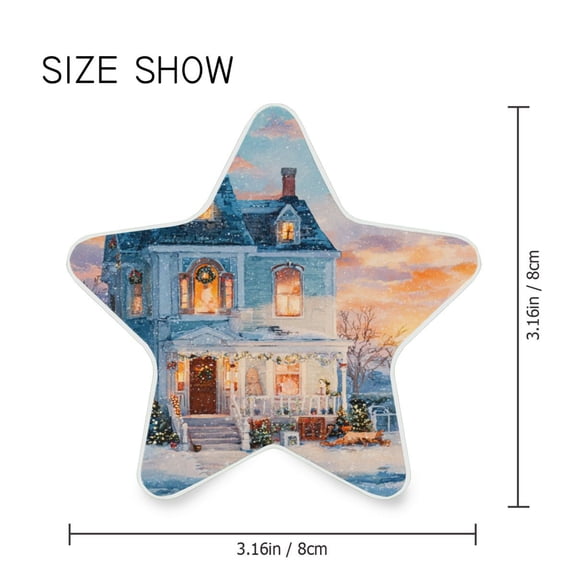 Star Shaped Energy Saving Night Light Living Room Night Light, Bedroom Night Light, Corridor Night Light, Study Night Light Snow Christmas House