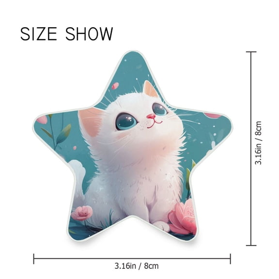 Star Shaped Energy Saving Night Light Living Room Night Light, Bedroom Night Light, Corridor Night Light, Study Night Light Super Cute Big Eyed Cat