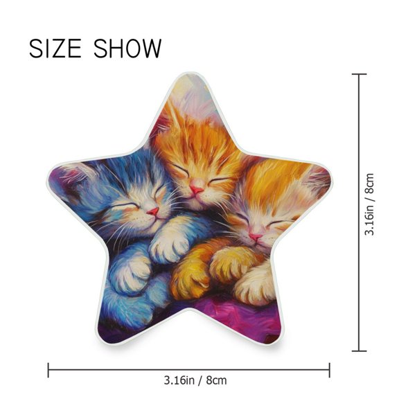 Star Shaped Energy Saving Night Light Living Room Night Light, Bedroom Night Light, Corridor Night Light, Study Night Light Three Cute Colored Cats