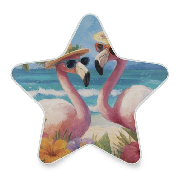 Star Shaped Energy Saving Night Light Living Room Night Light, Bedroom Night Light, Corridor Night Light, Study Night Light Tropical Flamingo Beach Scene