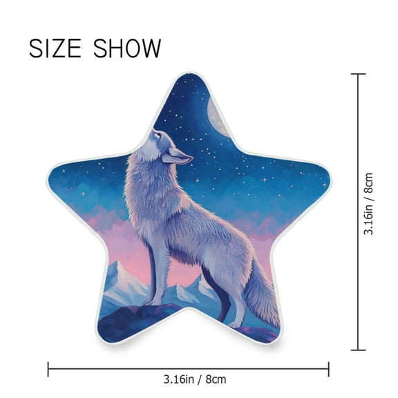 Star Shaped Energy Saving Night Light Living Room Night Light, Bedroom Night Light, Corridor Night Light, Study Night Light Wolf in The Moonlight