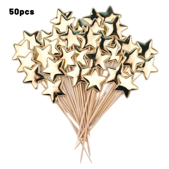 Star-Shaped Fruit Picks in Wood - Creative Toothy for Appetizers and Desserts with Romantic Aesthetic Appeal