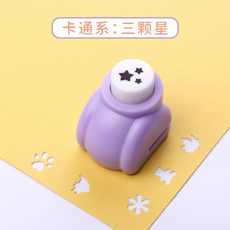 3 Pieces Handheld Hole Puncher Single Hole Punch Paper Punch Hole Puncher Shape with Soft Handle and 1/4 inch Star Shaped Heart Shaped Circle Shaped