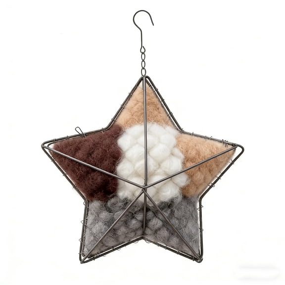 Star Shaped Hummingbird Nesting Material Alpaca Bird Nesting Balls Bird Nesting Alpaca Fiber Bird Nesting Bird Nesting Material Holder Hummingbird Nester Wool Nest Starter