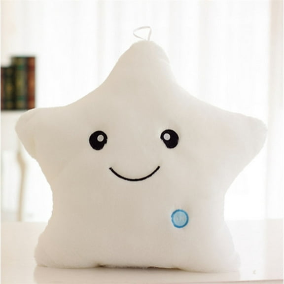 Star Shaped Led Plush Pillow - Colorful Glowing Star Plush Toy With Smiling Face For Bedroom Decor, Kids' Room, Night Light, Party, Gift Giving