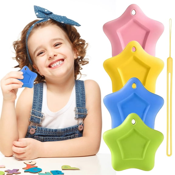 Star Shaped Pencil Erasers - TPE Eraser Set with Anti-Loss Rope for Art Drafting and Home Use - Cute Star Design Erasers for Clean Smudge-Free Corrections - 4 Erasers + 1 Rope